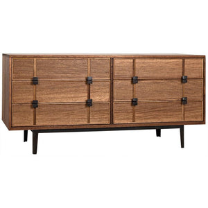 Noir Bourgeois Sideboard w/ Metal Base, Dark Walnut-Noir Furniture-Blue Hand Home