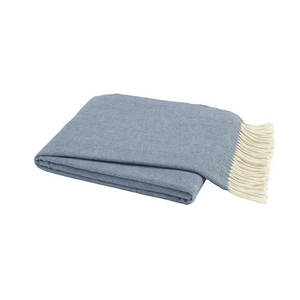 Italian Herringbone Throw-Lands Downunder-Blue Hand Home