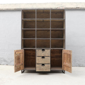Metal And Wood Cabinet-Organic Restoration-Blue Hand Home