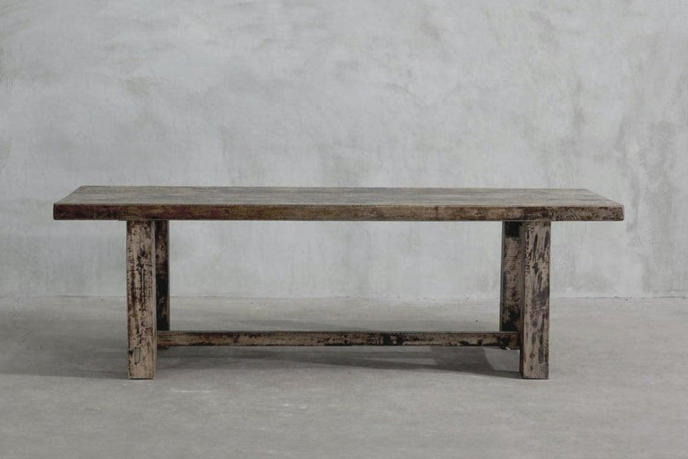 Reclaimed Elm Dining Table - Straight Frame Leg-Organic Restoration-Blue Hand Home