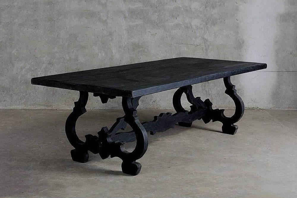 Reclaimed Elm Baroque Dining Table-Blue Hand Home