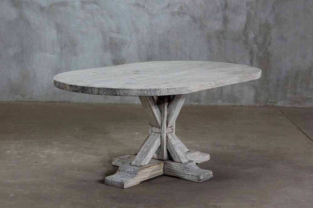Reclaimed Elm Oval Dining Table - Rail Leg-Organic Restoration-Blue Hand Home