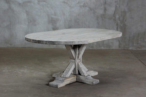 Reclaimed Elm Oval Dining Table - Rail Leg-Organic Restoration-Blue Hand Home