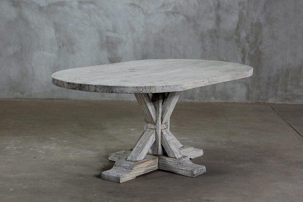 Reclaimed Elm Oval Dining Table - Rail Leg-Organic Restoration-Blue Hand Home