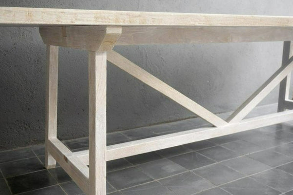 Farm Table in Lightened Teak-Organic Restoration-Blue Hand Home