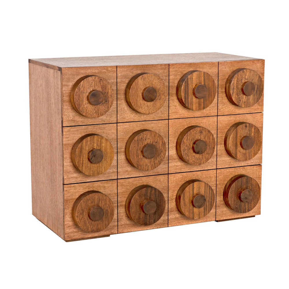 Noir Lego Sideboard with 3 Drawers, Dark Walnut-Noir Furniture-Blue Hand Home