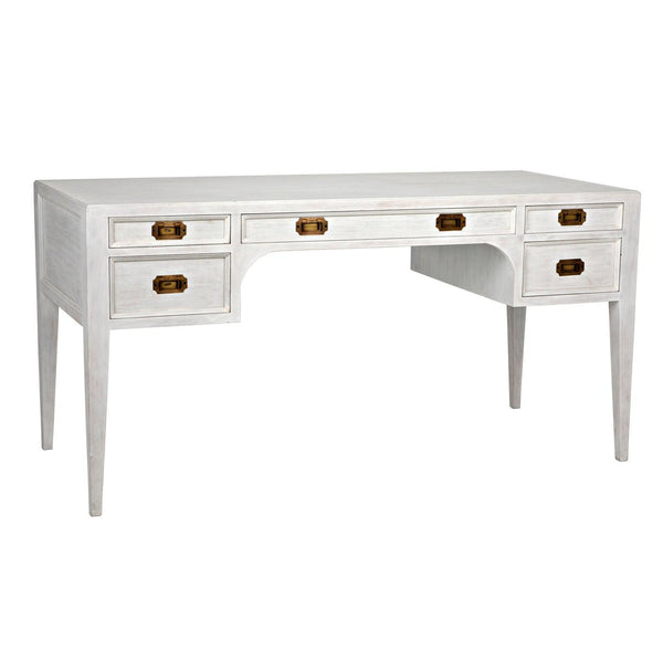 Noir Africa Desk, White Wash-Noir Furniture-Blue Hand Home