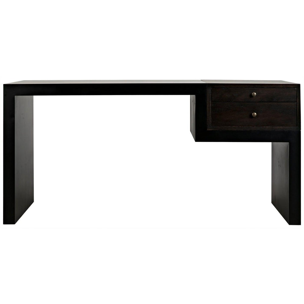 Noir Alvaro Desk, Black Steel with Ebony Walnut-Noir Furniture-Blue Hand Home