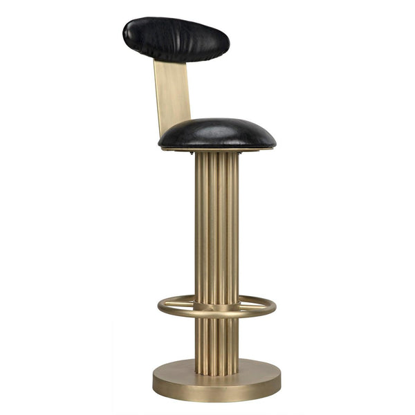 Noir Sedes Bar Stool, Steel with Brass Finish-Noir Furniture-Blue Hand Home