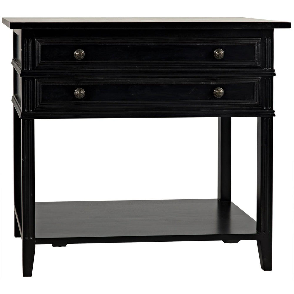 Colonial 2-Drawer Side Table, Distressed Black-Noir Furniture-Blue Hand Home