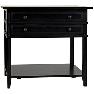 Colonial 2-Drawer Side Table, Distressed Black-Noir Furniture-Blue Hand Home