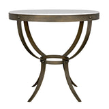 Noir Byron Side Table, Aged Brass Finish w/ White Marble-Noir Furniture-Blue Hand Home