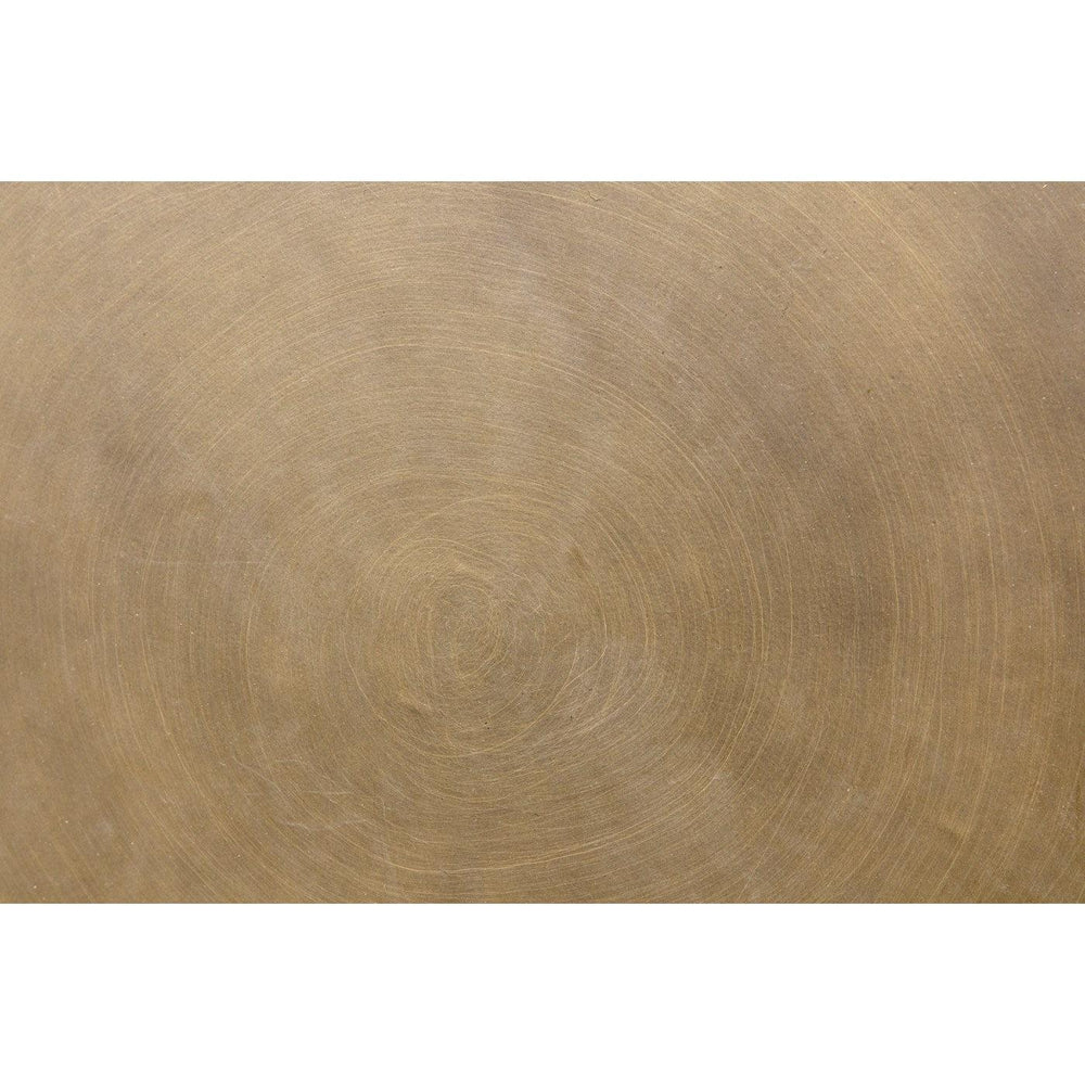 Noir Eclipse Round Side Table, Metal with Aged Brass Finish-Noir Furniture-Blue Hand Home