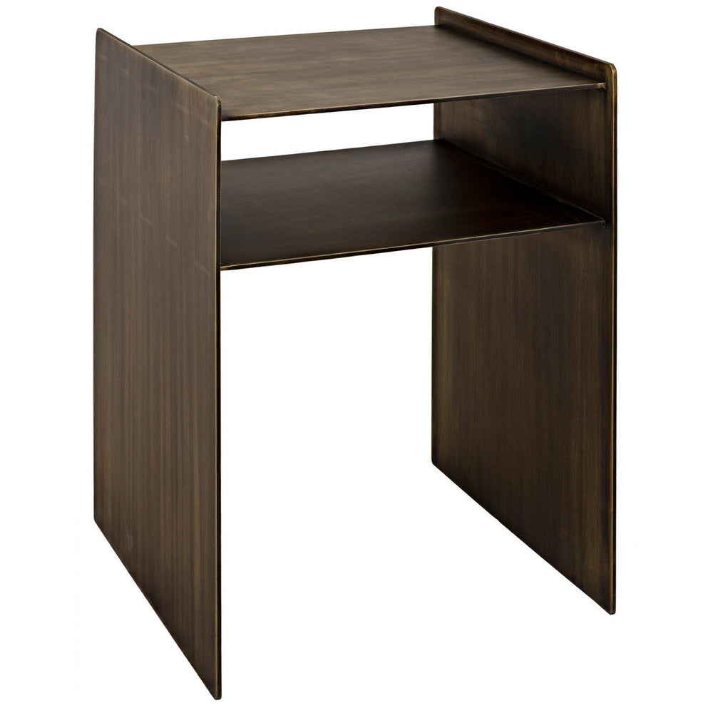 Noir Cyrus Side Table, Aged Brass-Noir Furniture-Blue Hand Home
