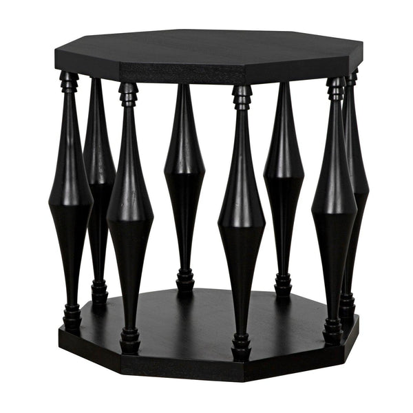 Marceo Side Table, Hand Rubbed Black-Noir Furniture-Blue Hand Home