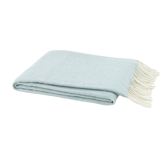 Italian Herringbone Throw-Lands Downunder-Blue Hand Home