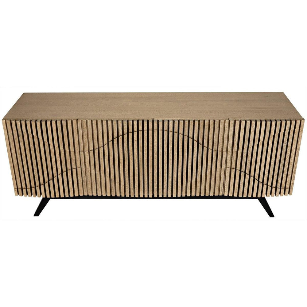 Noir Illusion Sideboard with Metal Base, Bleached Walnut-Noir Furniture-Blue Hand Home