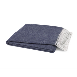 Italian Herringbone Throw-Lands Downunder-Blue Hand Home