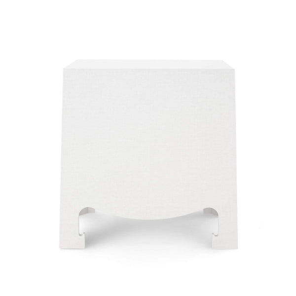 Villa & House - Jacqui 3-Drawer Side Table In White Grasscloth-Bungalow 5-Blue Hand Home