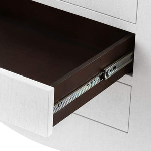 Villa & House - Jacqui 3-Drawer Side Table In White Grasscloth-Bungalow 5-Blue Hand Home
