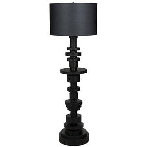 Wilton Floor Lamp with Shade, Black Steel-Noir Furniture-Blue Hand Home