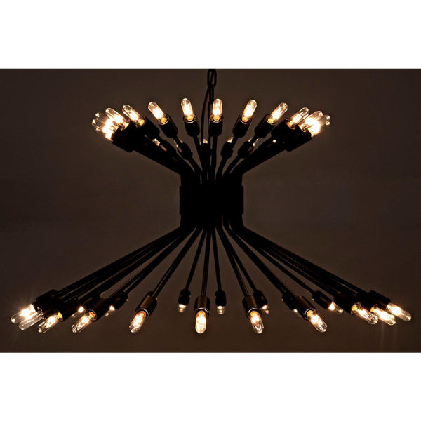 Mancini Chandelier, Black Steel-Noir Furniture-Blue Hand Home