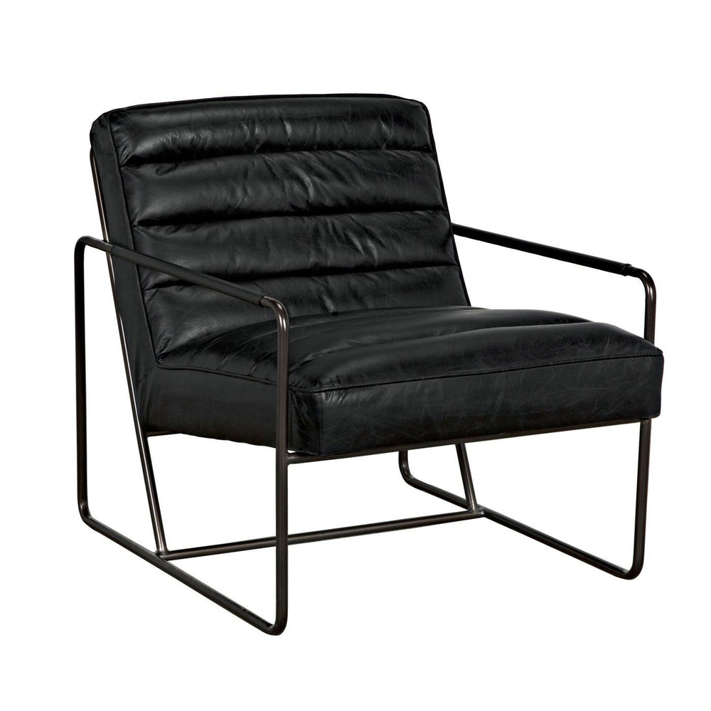 Noir Demeter Chair, Metal and Leather-Noir Furniture-Blue Hand Home