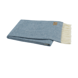 Italian Herringbone Throw-Lands Downunder-Blue Hand Home