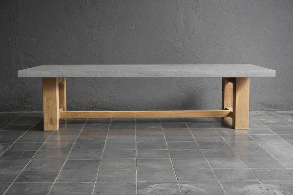 Outdoor Cocktail Table (teak + Concrete)-Organic Restoration-Blue Hand Home