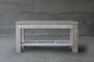 Concrete & Reclaimed Teak Console-Organic Restoration-Blue Hand Home