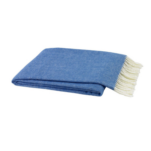 Italian Herringbone Throw-Lands Downunder-Blue Hand Home