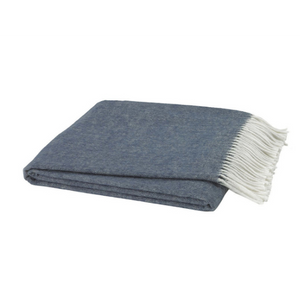Italian Herringbone Throw-Lands Downunder-Blue Hand Home