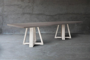 Concrete Top Dining Table - Double X Base-Organic Restoration-Blue Hand Home