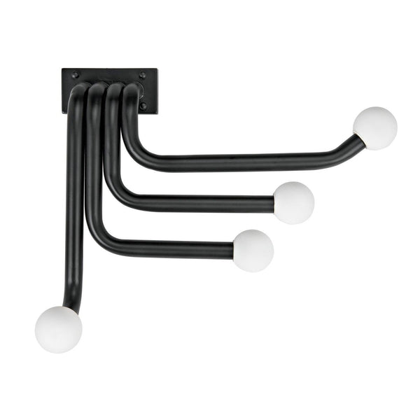 Noir Sweeny Sconce, Black Metal-Noir Furniture-Blue Hand Home