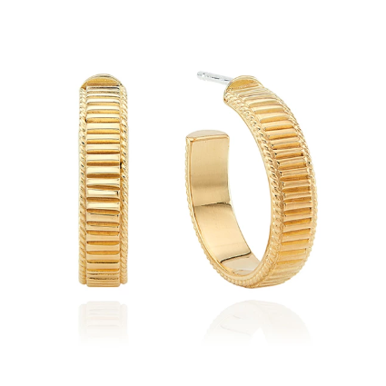 Anna Beck Small Ribbed Hoop Earrings - Gold