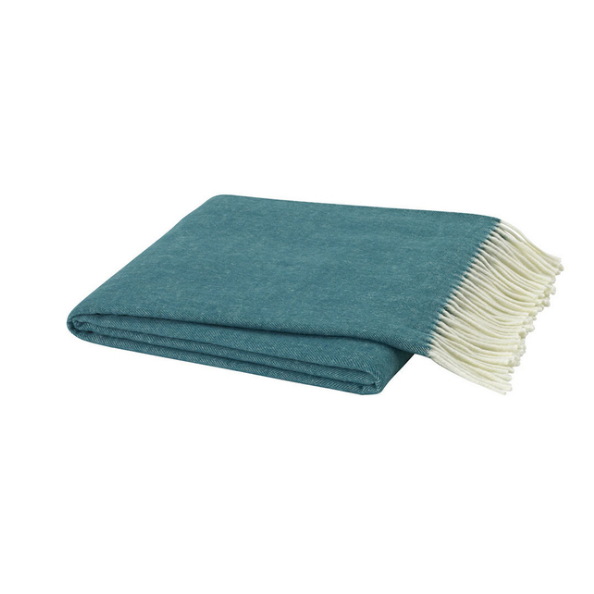 Italian Herringbone Throw-Lands Downunder-Blue Hand Home