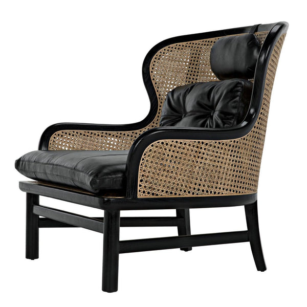 Marabu Chair, Charcoal Black with Leather-Noir Furniture-Blue Hand Home
