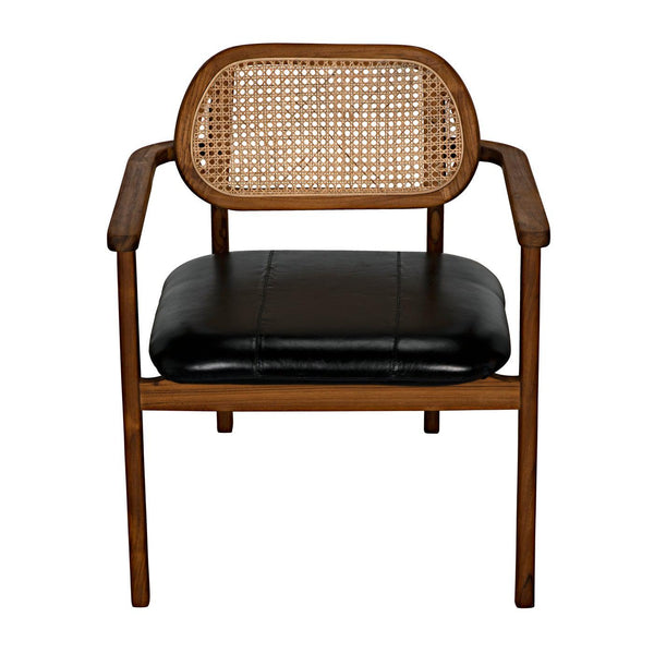 Tolka Chair, Teak with Leather Seat-Noir Furniture-Blue Hand Home