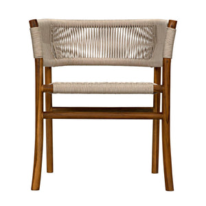 Conrad Chair, Teak with Woven Rope-Noir Furniture-Blue Hand Home