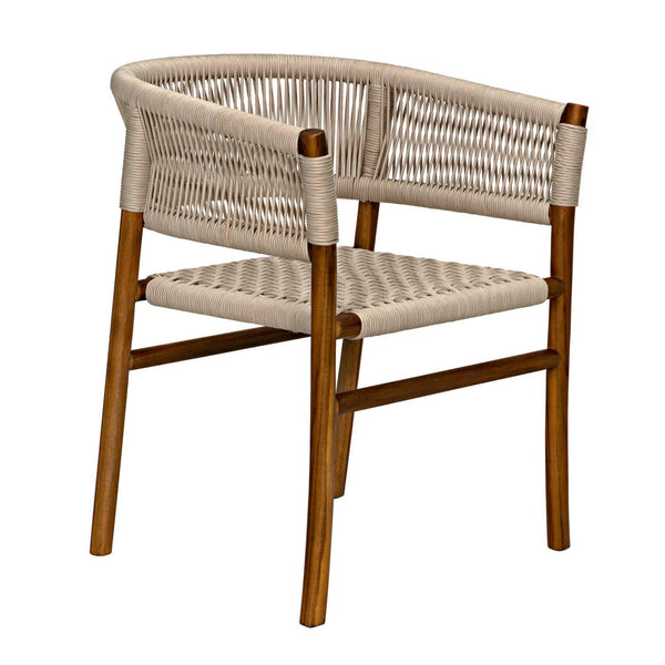 Conrad Chair, Teak with Woven Rope-Noir Furniture-Blue Hand Home