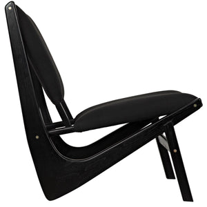 Noir Furniture Boomerang Chair, Charcoal Black-Noir Furniture-Blue Hand Home