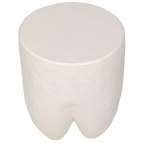 Donald Side Table, White Fiber Cement-Noir Furniture-Blue Hand Home
