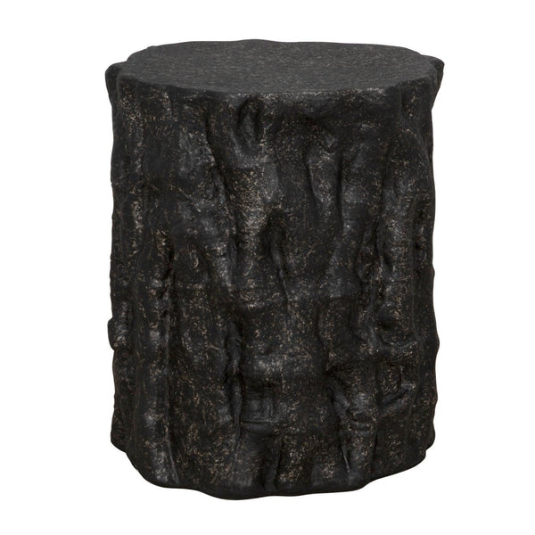 Damono Stool/Side Table, Black Fiber Cement-Noir Furniture-Blue Hand Home