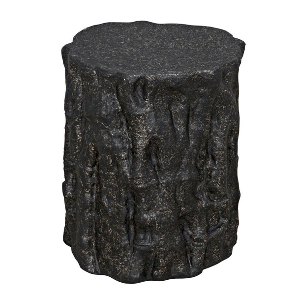 Damono Stool/Side Table, Black Fiber Cement-Noir Furniture-Blue Hand Home