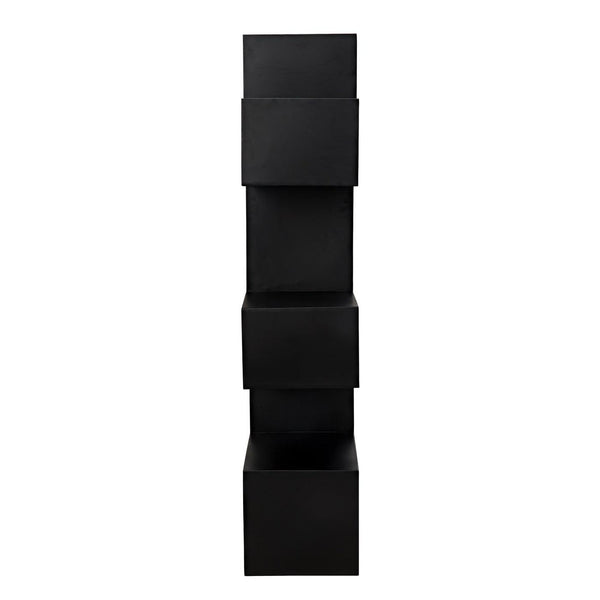 Noir Laszlo Bookcase, Black Steel-Noir Furniture-Blue Hand Home