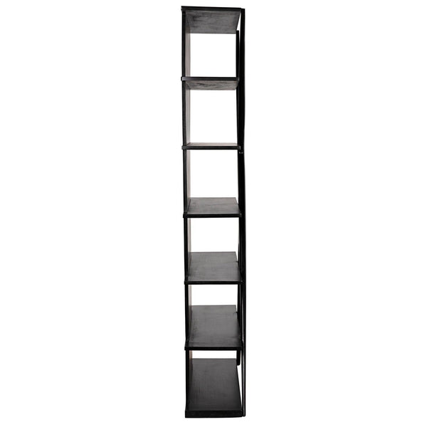 Noir Vetra Bookcase, Hand Rubbed Black-Noir Furniture-Blue Hand Home