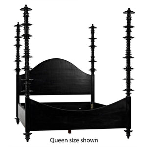 Ferret Bed, Cal-King, Hand Rubbed Black-Noir Furniture-Blue Hand Home