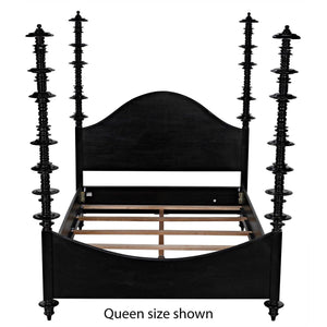 Ferret Bed, Cal-King, Hand Rubbed Black-Noir Furniture-Blue Hand Home
