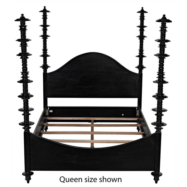 Ferret Bed, Cal-King, Hand Rubbed Black-Noir Furniture-Blue Hand Home