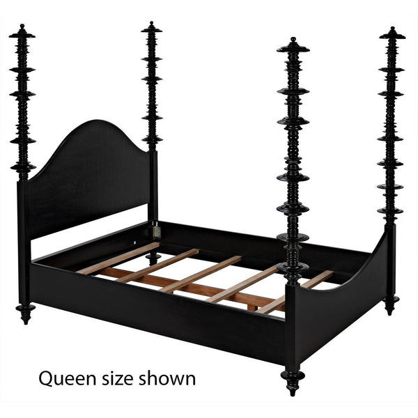 Ferret Bed, Cal-King, Hand Rubbed Black-Noir Furniture-Blue Hand Home